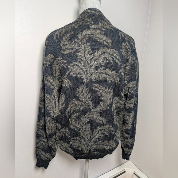 Women’s Charcoal Floral Knit Cardigan Sweater - Unbranded - Picture 3 of 14